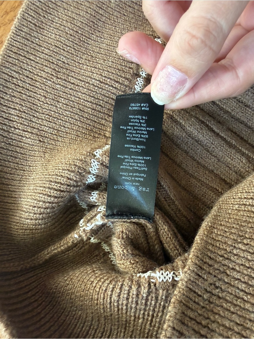 rag & bone Ribbed Monti Polo Sweater in Brown Size M - Picture 7 of 8